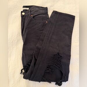 Pac-sun Black Distressed Straight Leg Women's Jeans